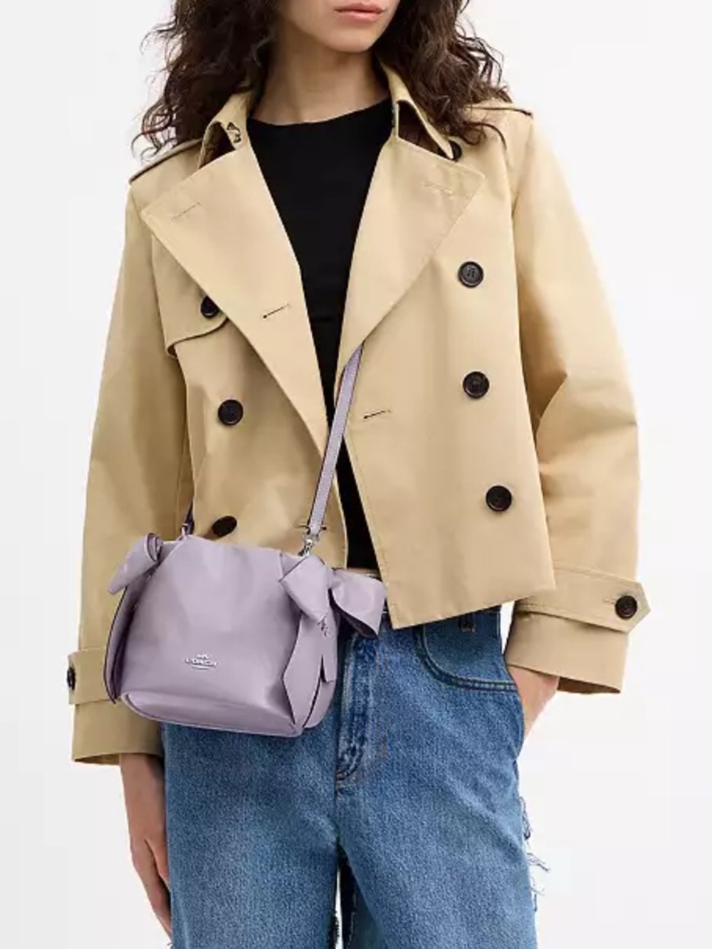 NWT🎀Coach Faye Mini Drawstring Bag
With Bows Light Amethyst Purple Chain CEL03 - Picture 6 of 8